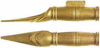 Ramrod pipe, brass, entry pipe with skirt, double ringed, for 3/8" ramrod